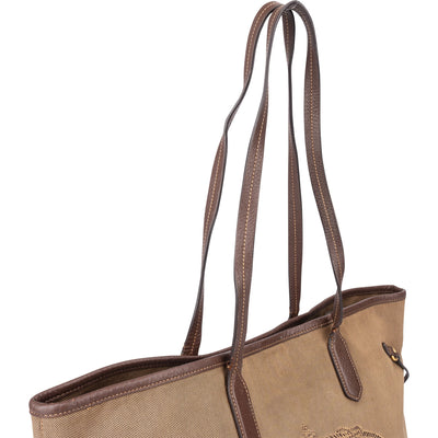 Prada Brown Jacquard City Shoulder Bag