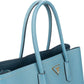 Prada Blue Saffiano Leather Double Handbag