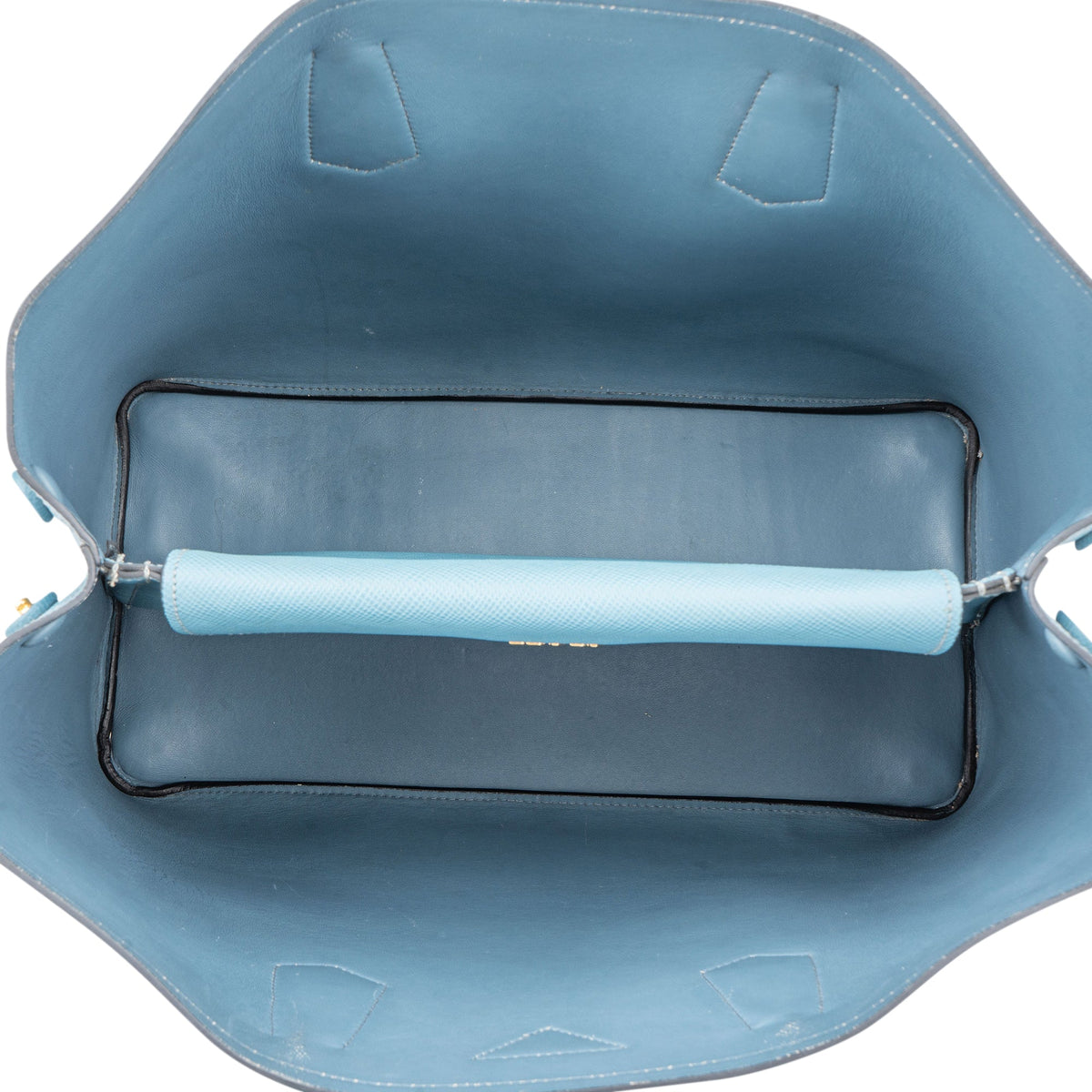 Prada Blue Saffiano Leather Double Handbag