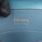 Prada Blue Saffiano Leather Double Handbag