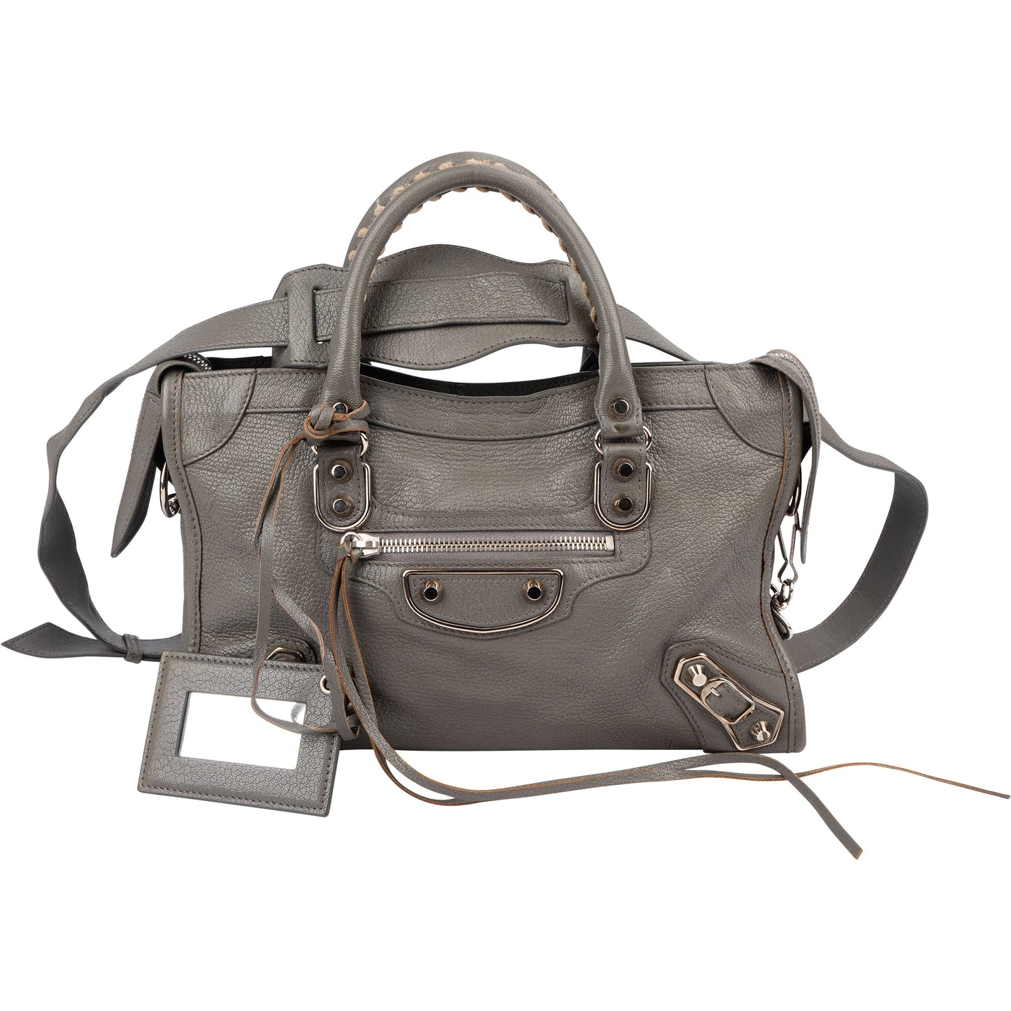 Balenciaga Classic Grey Leather City Handbag