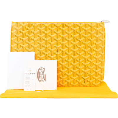 Goyard Yellow Goyardine Senat PM Clutch