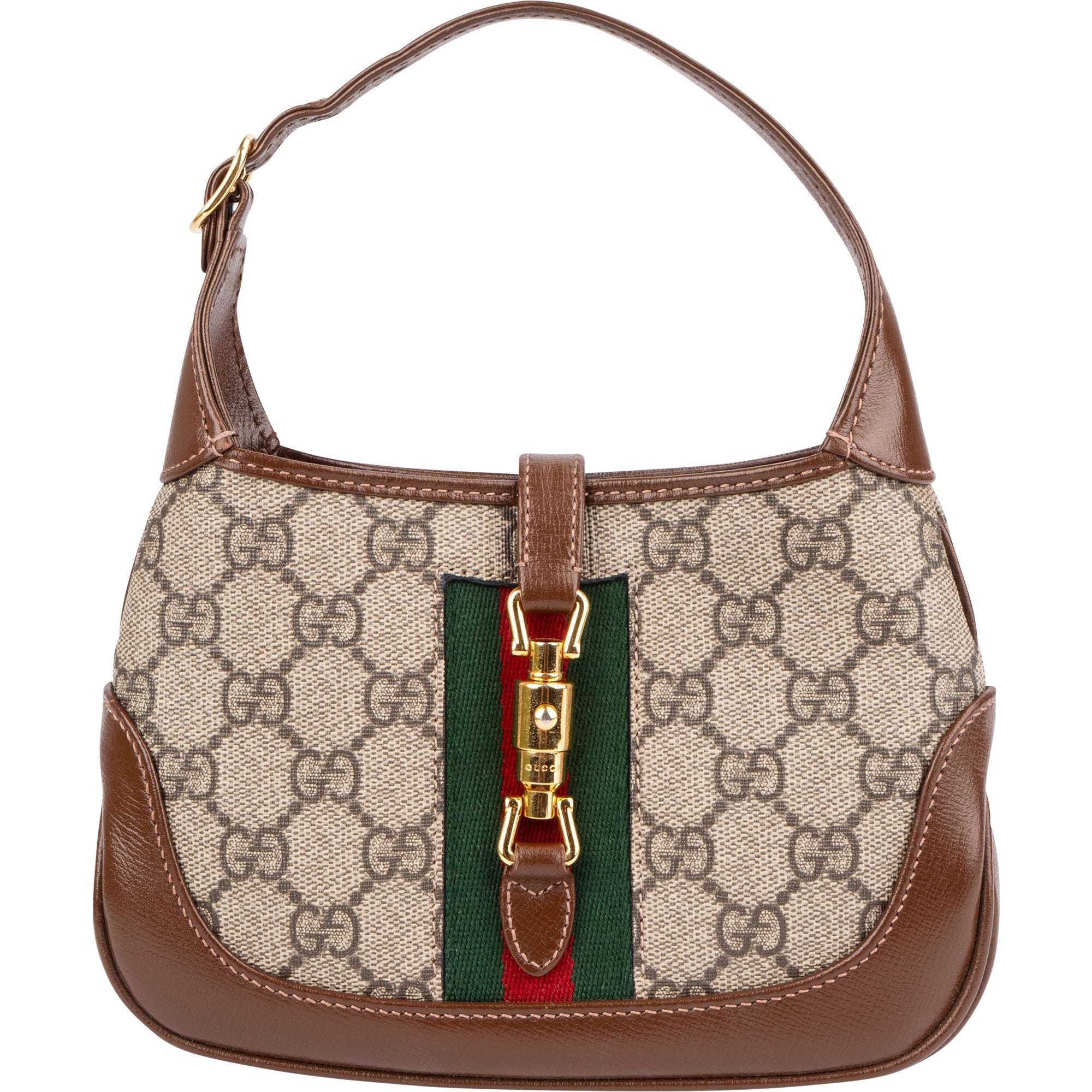 Gucci Monogram GG Supreme Canvas Jackie 1961 Web Mini Crossbody Bag