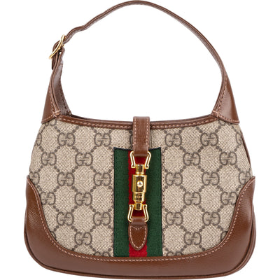 Gucci Monogram GG Supreme Canvas Jackie 1961 Web Mini Crossbody Bag
