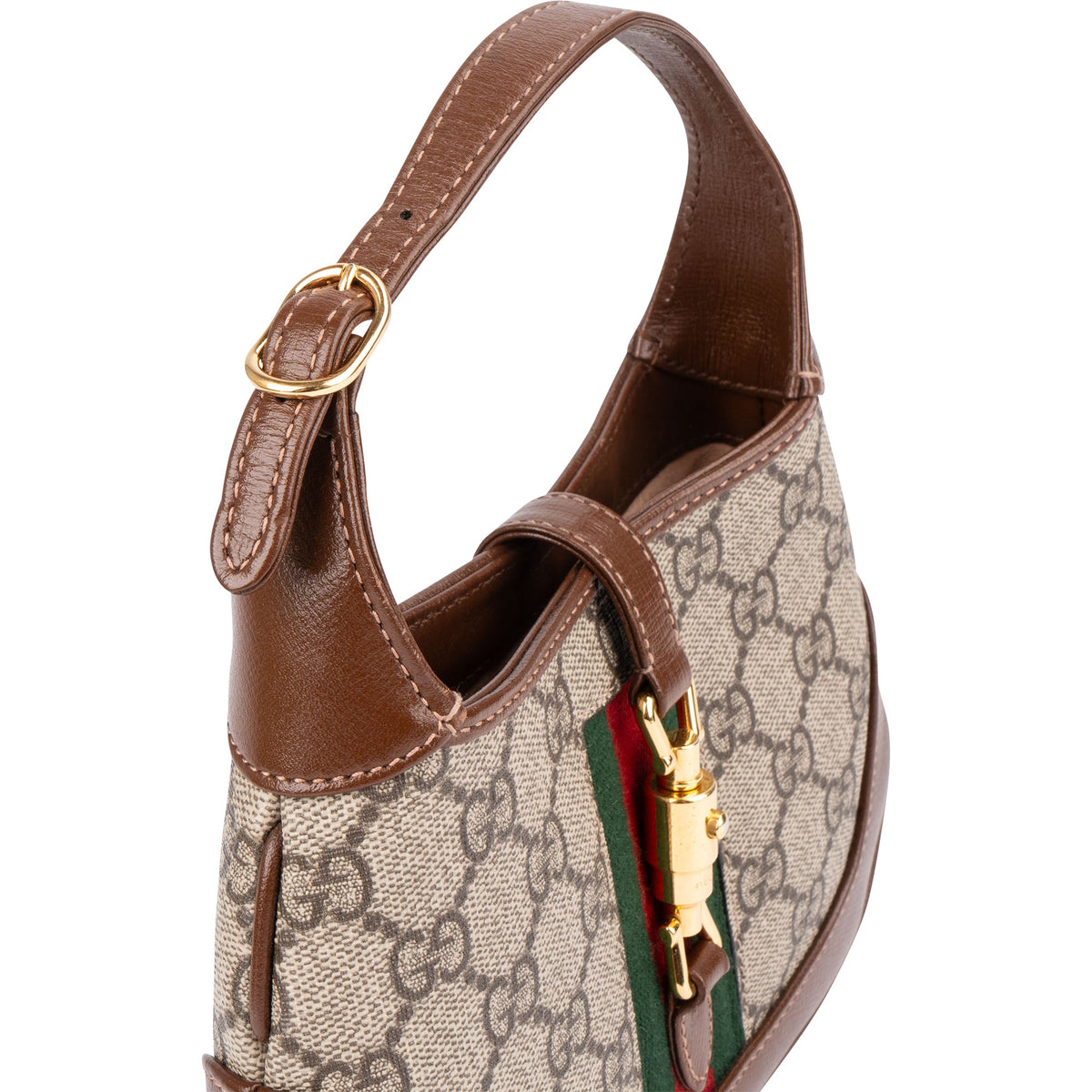 Gucci Monogram GG Supreme Canvas Jackie 1961 Web Mini Crossbody Bag