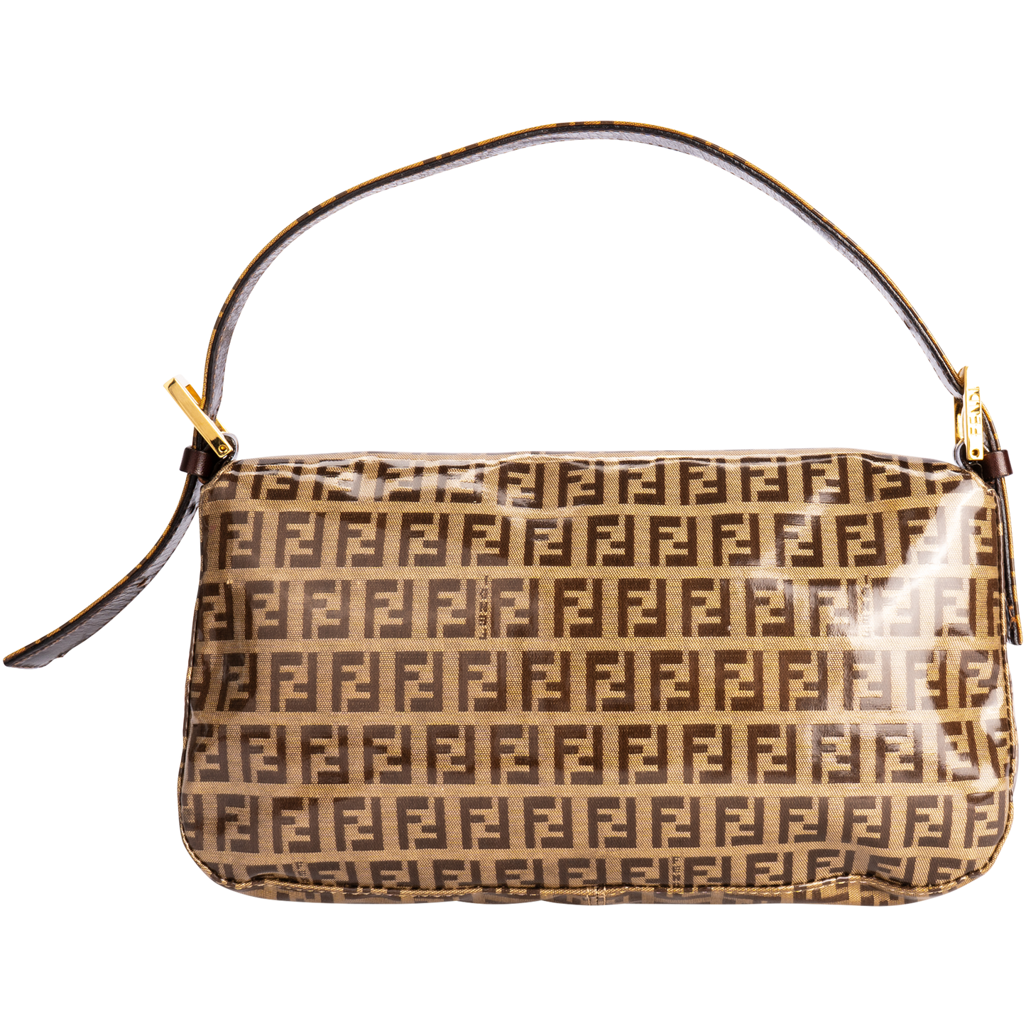 Fendi Zucchino Monogram Vinyl Baguette Shoulder Bag