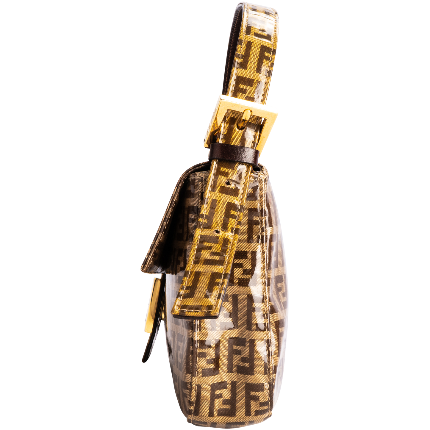 Fendi Zucchino Monogram Vinyl Baguette Shoulder Bag