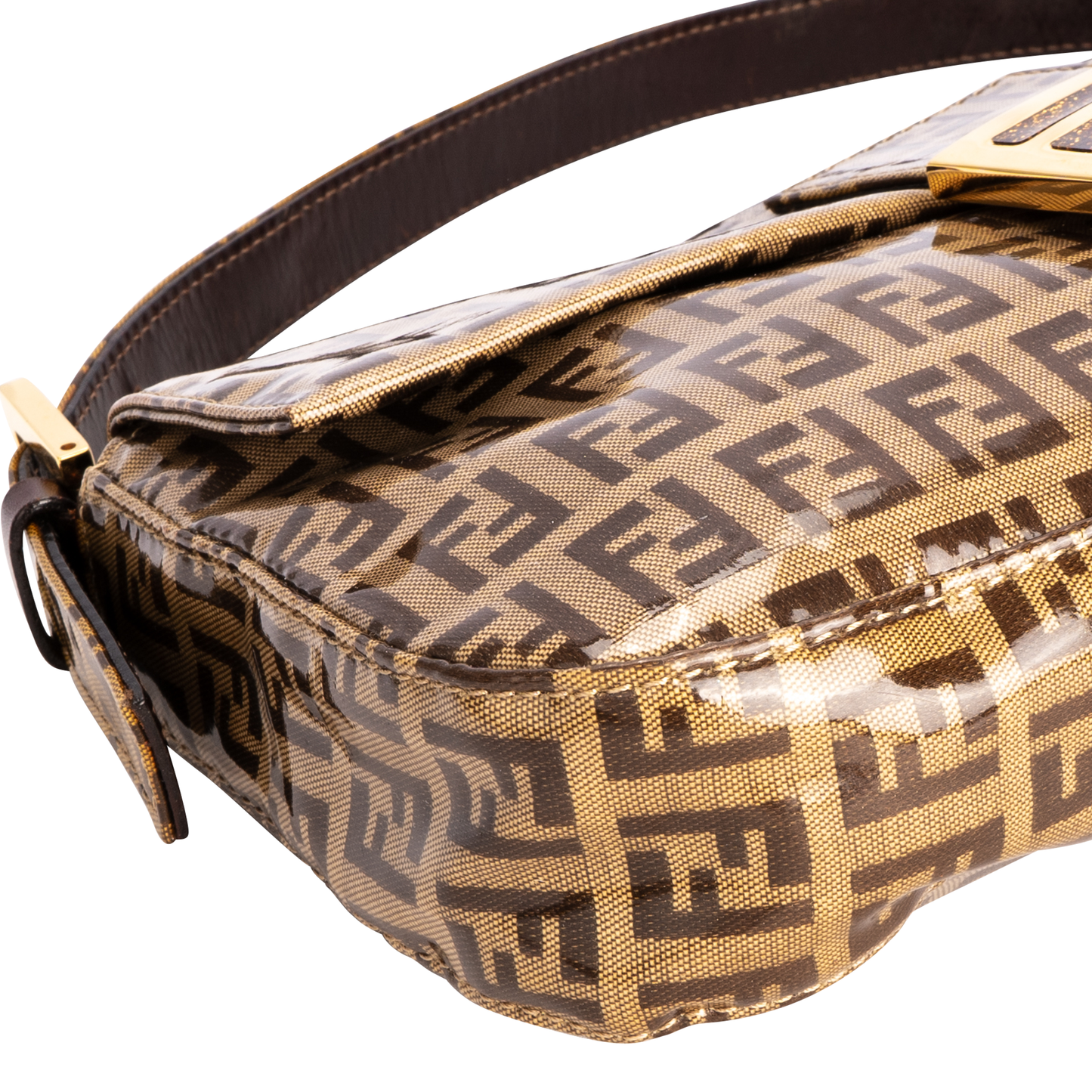 Fendi Zucchino Monogram Vinyl Baguette Shoulder Bag