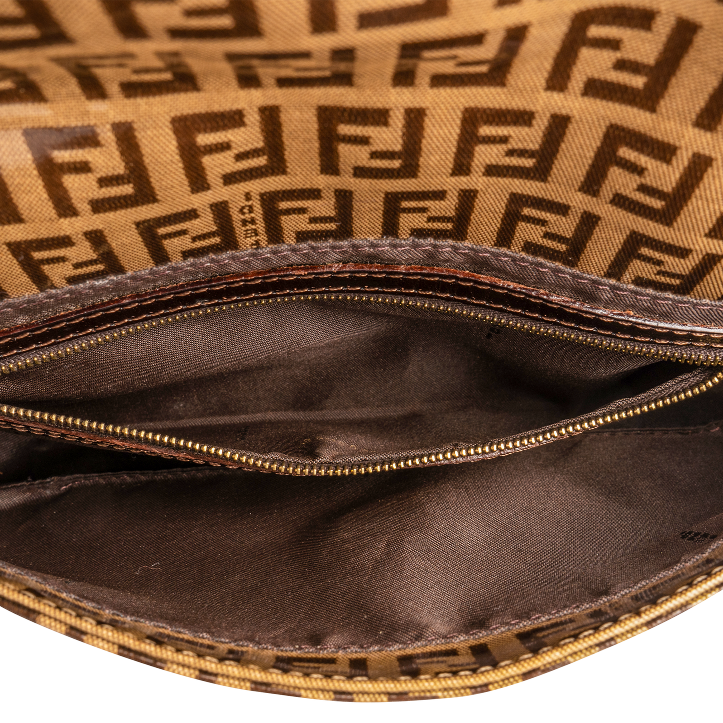 Fendi Zucchino Monogram Vinyl Baguette Shoulder Bag