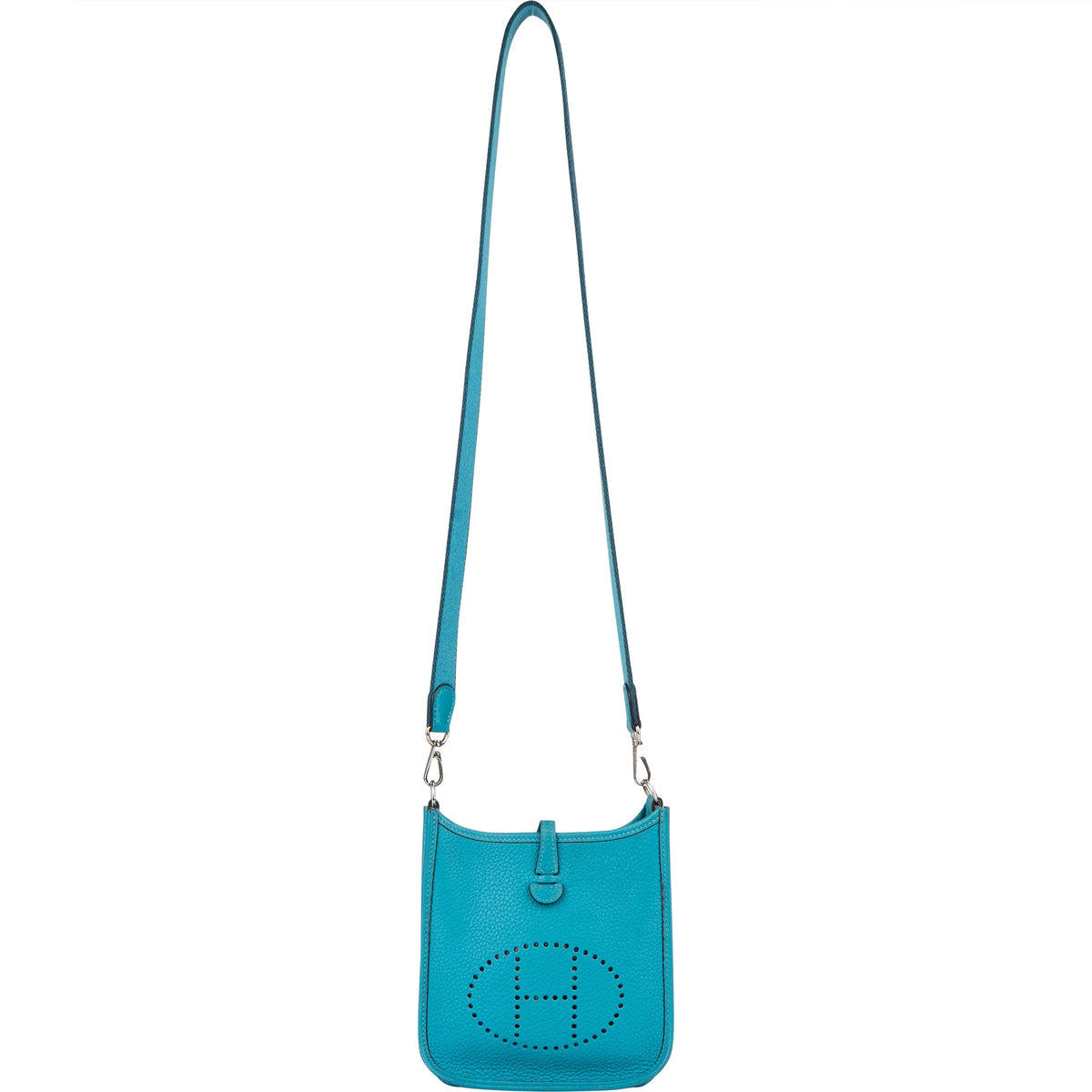 Hermès Bleu Taurillon Clemence Evelyne 16 Crossbody Bag