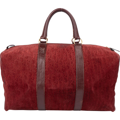Christian Dior Suede Trotter Monogram Boston 45 Weekender Handbag
