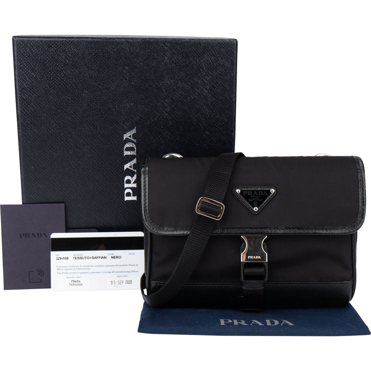 Prada Nylon Triangle Mini Crossbody Side Bag