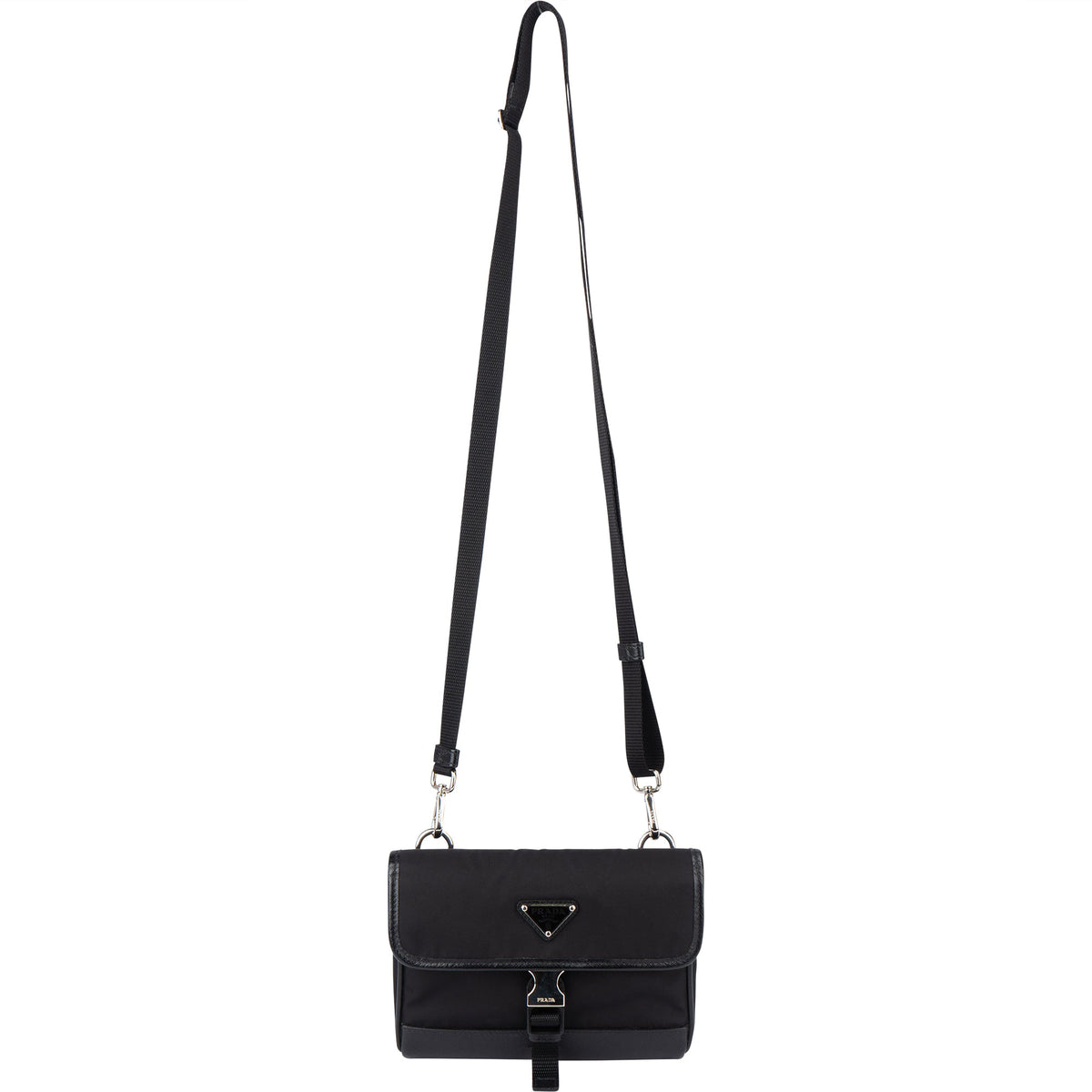 Prada Nylon Triangle Mini Crossbody Side Bag
