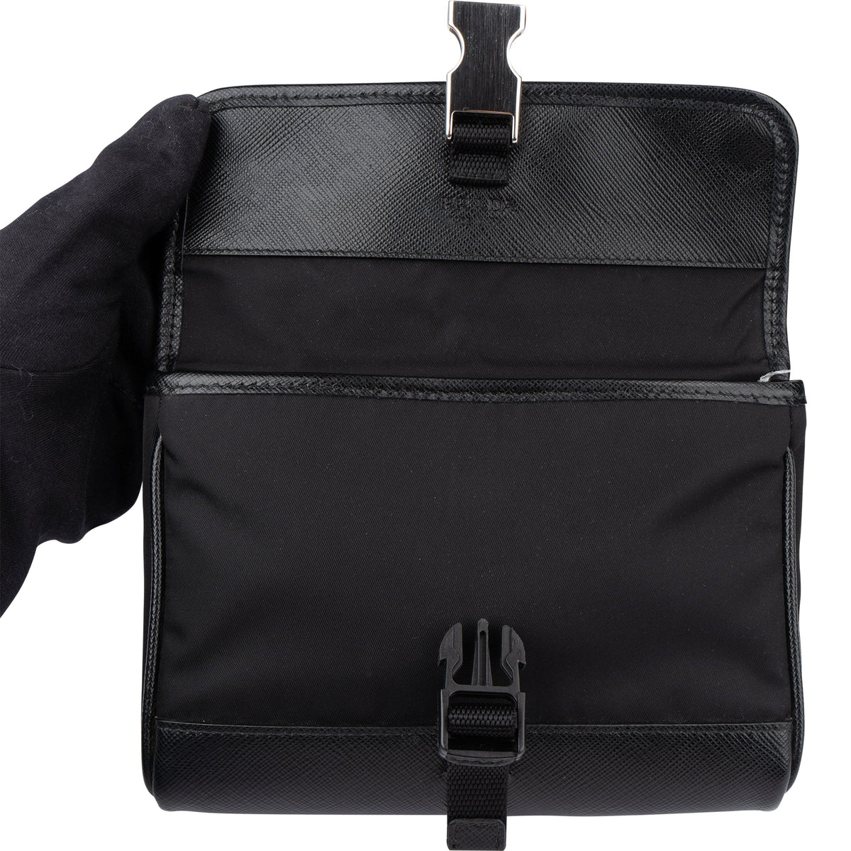 Prada Nylon Triangle Mini Crossbody Side Bag