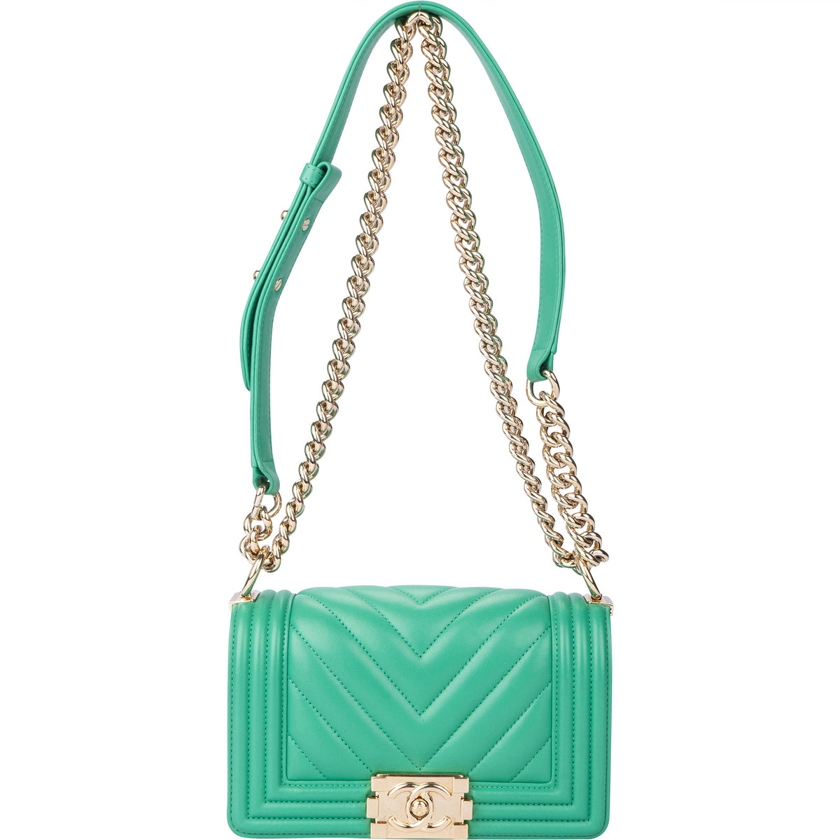 Chanel Chevron Lambskin Boy Single Flap Crossbody Bag