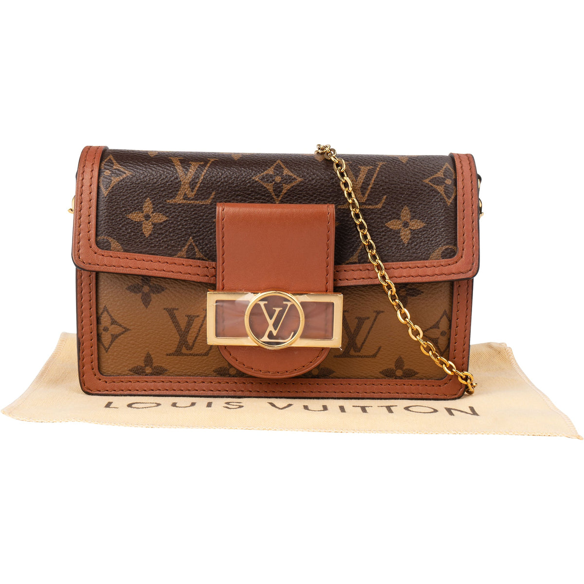 Louis Vuitton Canvas Monogram Dauphine Wallet On Chain Crossbody Bag