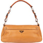 Prada Brown Leather Triangle Baguette Shoulder Bag