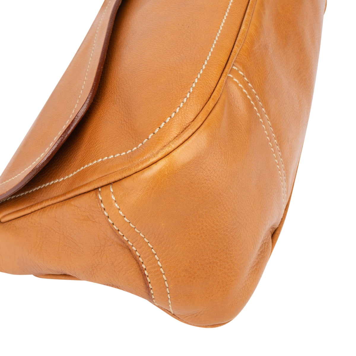 Prada Brown Leather Triangle Baguette Shoulder Bag