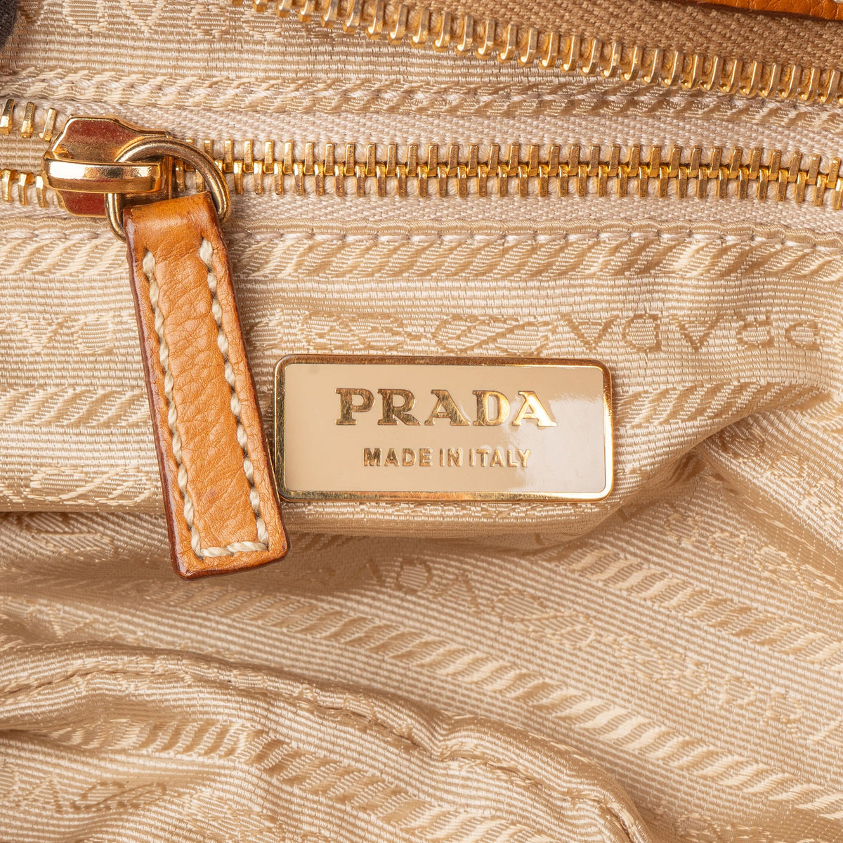Prada Brown Leather Triangle Baguette Shoulder Bag