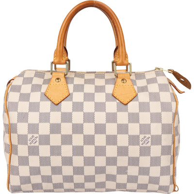 Louis Vuitton Damier Azur Monogram Speedy 25 Handbag