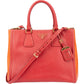 Prada Bicolor Saffiano Leather Galleria Handbag