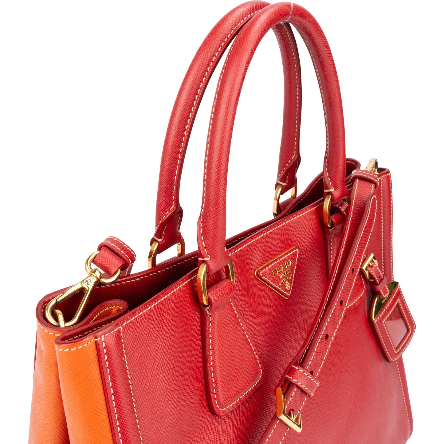 Prada Bicolor Saffiano Leather Galleria Handbag