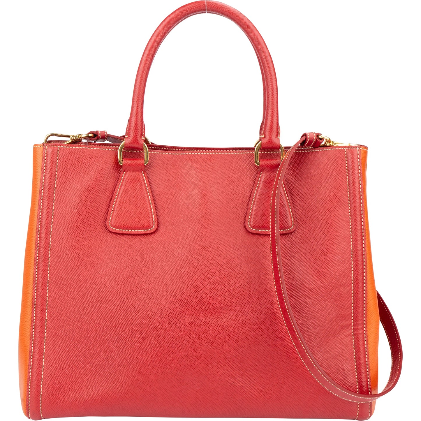 Prada Bicolor Saffiano Leather Galleria Handbag