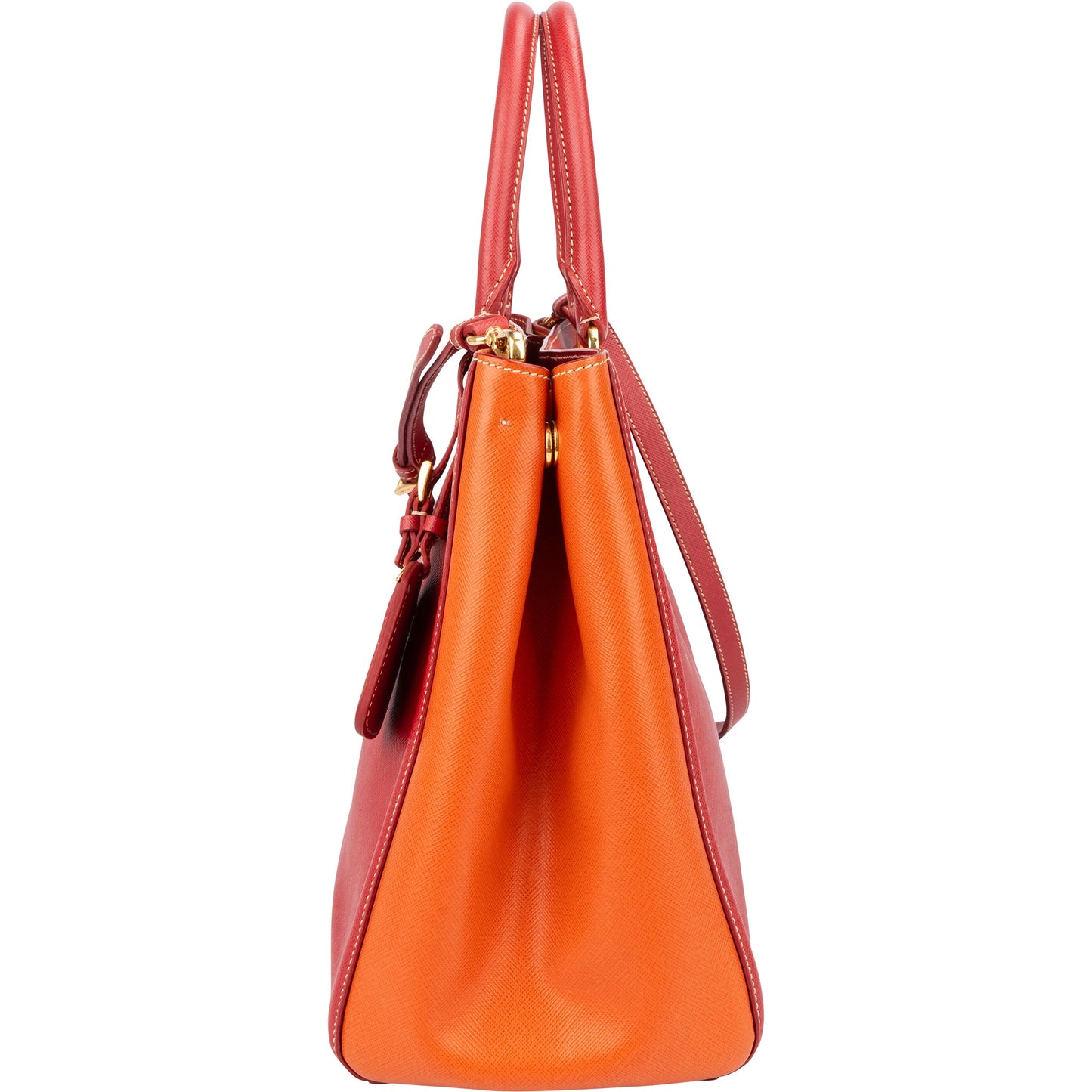 Prada Bicolor Saffiano Leather Galleria Handbag