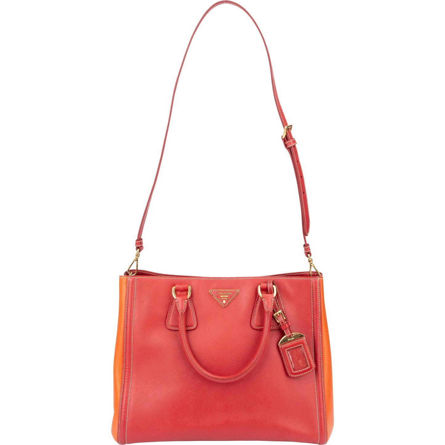 Prada Bicolor Saffiano Leather Galleria Handbag