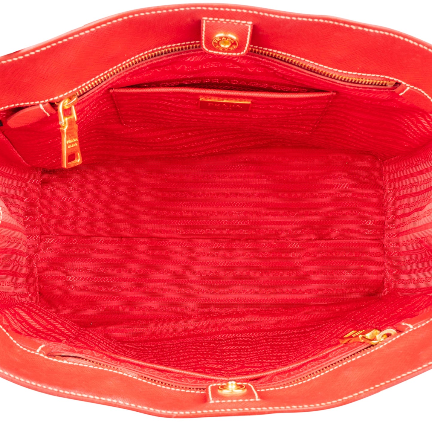 Prada Bicolor Saffiano Leather Galleria Handbag