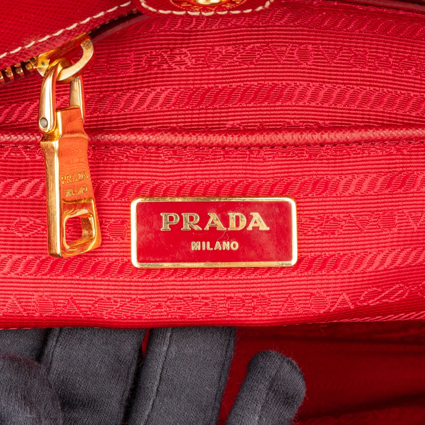 Prada Bicolor Saffiano Leather Galleria Handbag