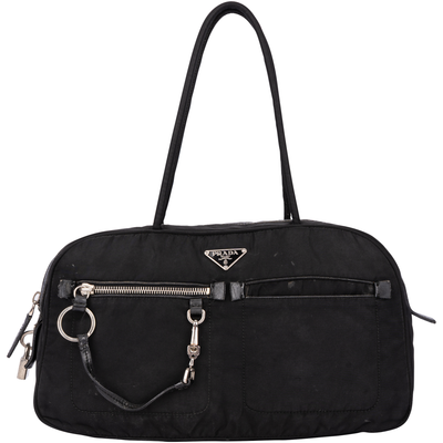 Prada Black Tessuto Triangle Shoulder Bag