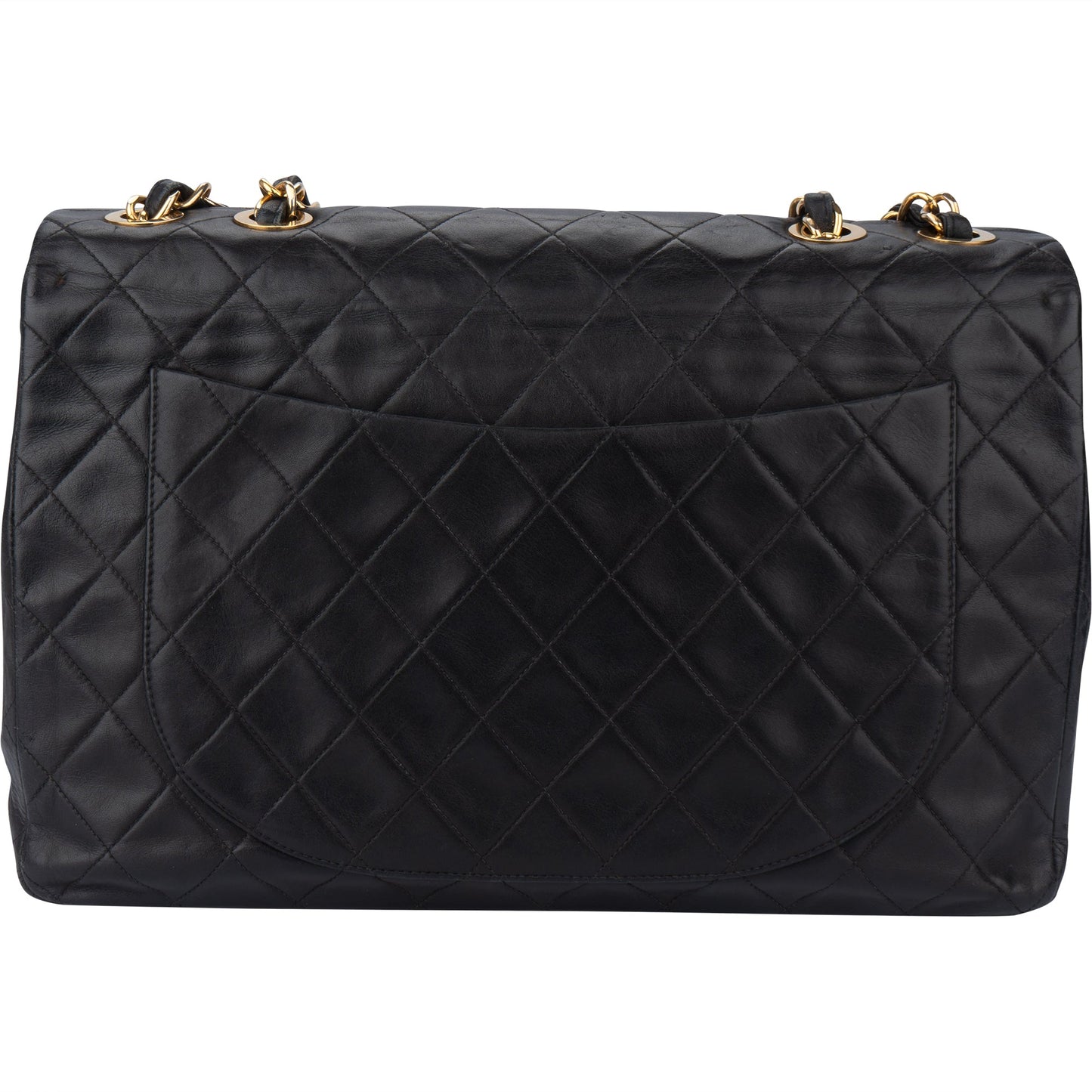 Chanel Quilted Lambskin 24K Gold Maxi Single Flap Crossbody Bag