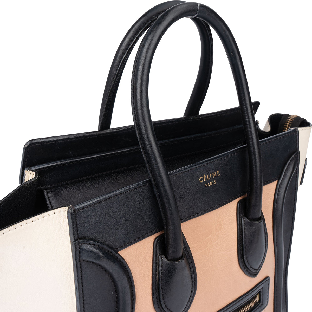 Céline Tricolor Leather Luggage Handbag