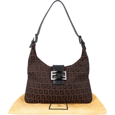 Fendi FF Monogram Baguette Buckle Shoulder Bag