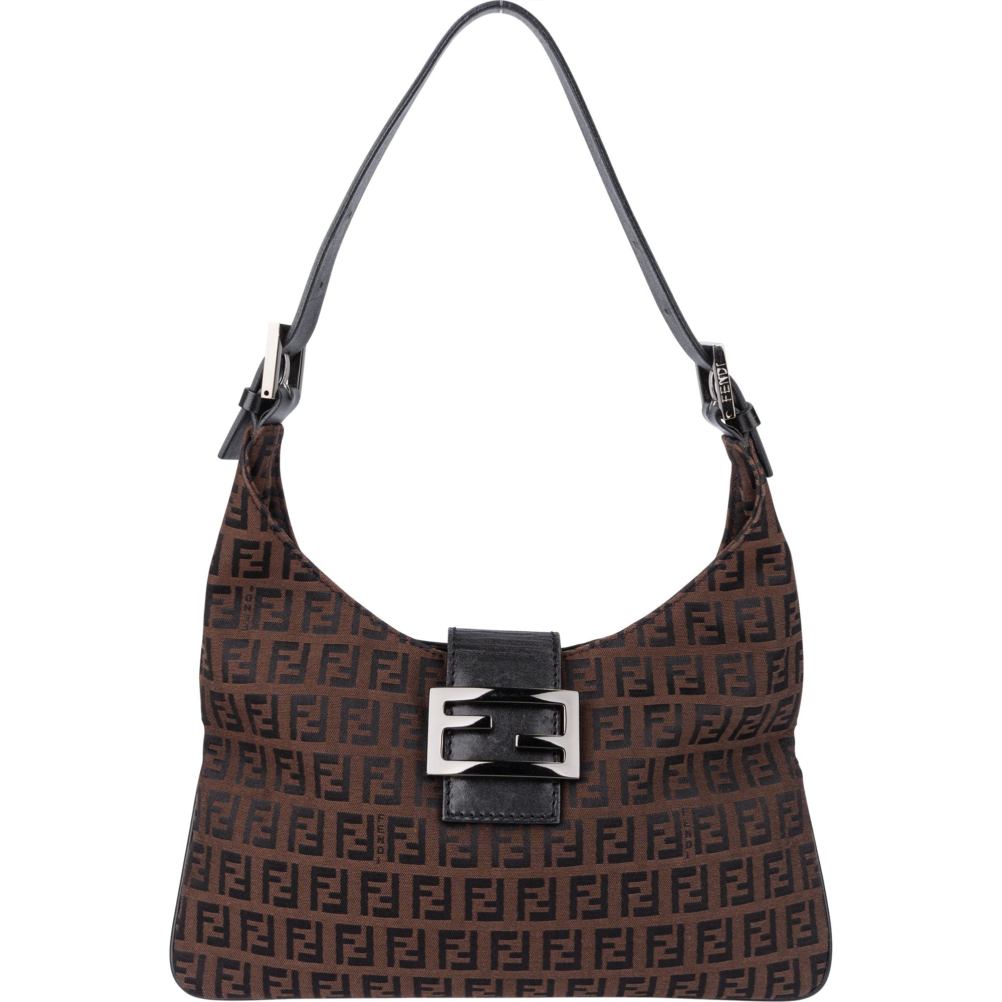 Fendi FF Monogram Baguette Buckle Shoulder Bag
