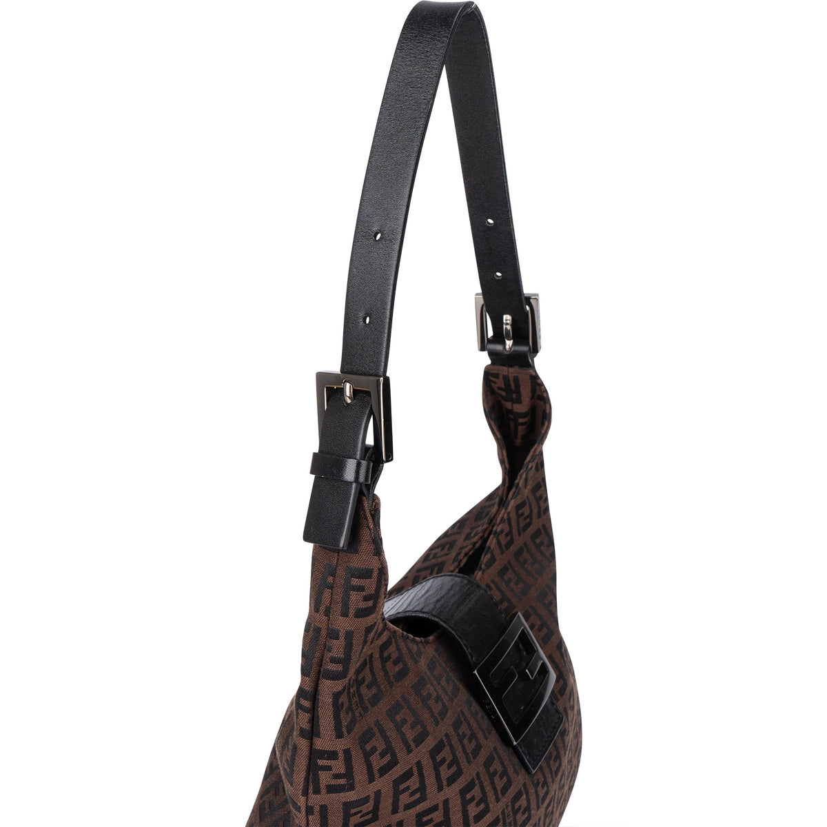 Fendi FF Monogram Baguette Buckle Shoulder Bag