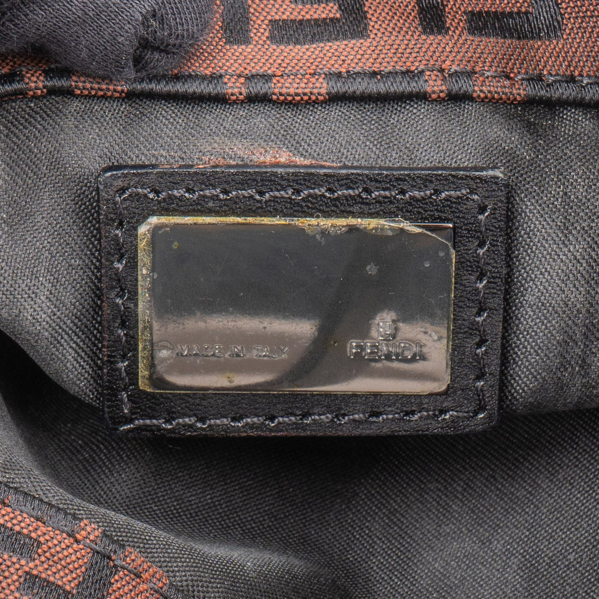 Fendi FF Monogram Baguette Buckle Shoulder Bag
