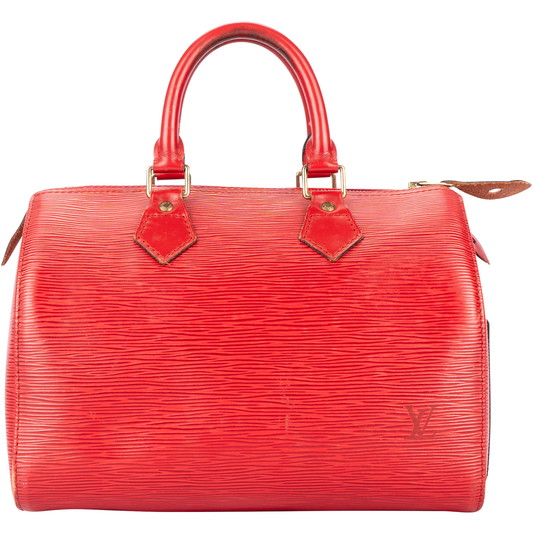 Louis Vuitton Red Epi Leather Speedy 25 Handbag