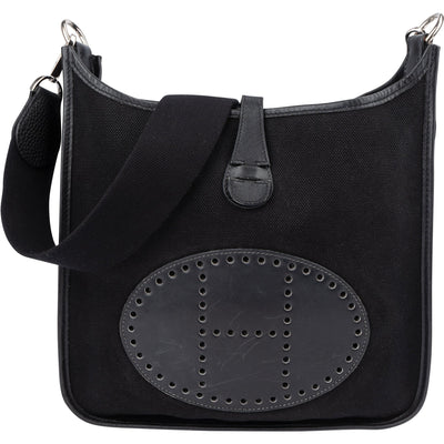 Hermès Classic Black Cotton Evelyne PM Crossbody Bag
