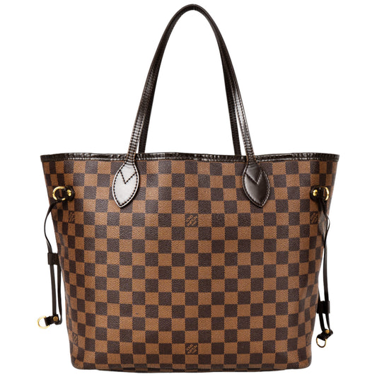 Louis Vuitton Damier Ebene Monogram Neverfull MM Shopper Bag