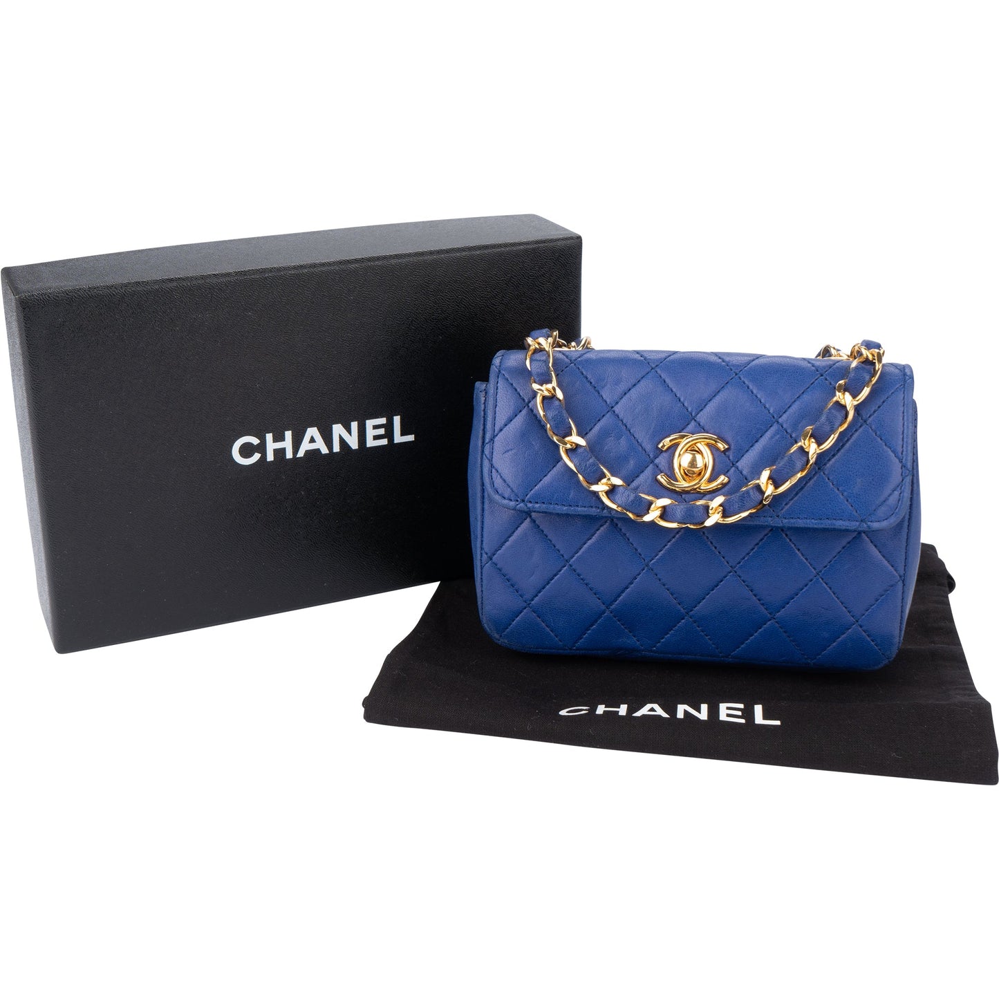 Chanel Quilted Lambskin 24K Gold Mini Single Flap Crossbody Bag