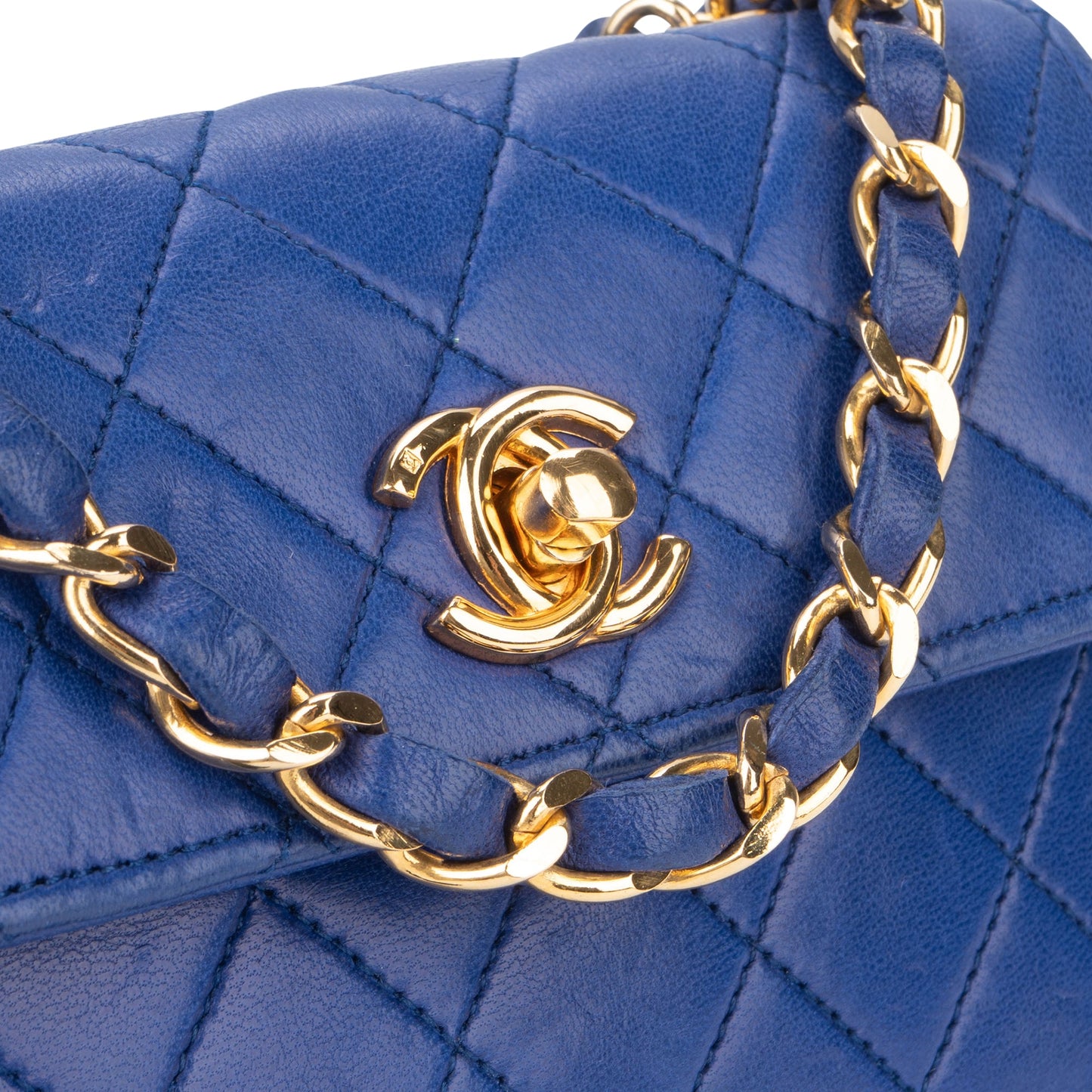 Chanel Quilted Lambskin 24K Gold Mini Single Flap Crossbody Bag