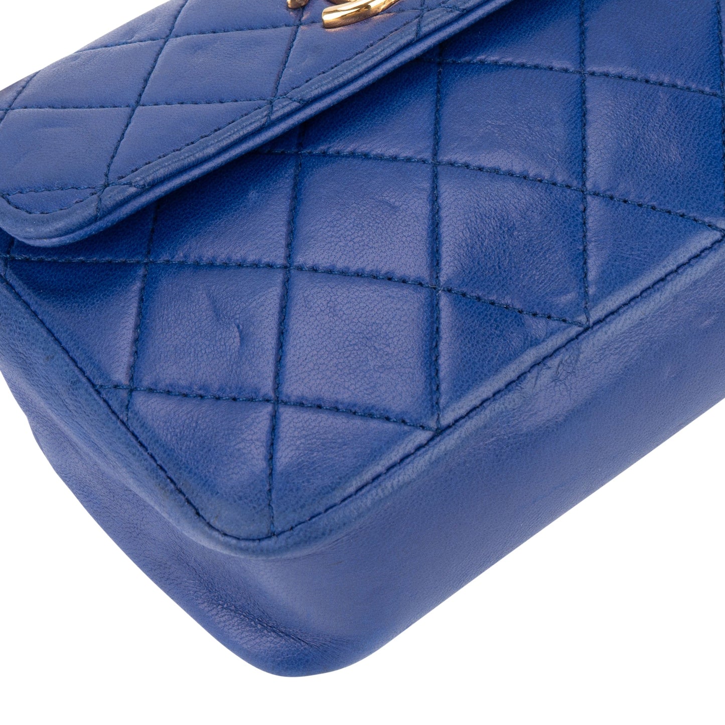 Chanel Quilted Lambskin 24K Gold Mini Single Flap Crossbody Bag