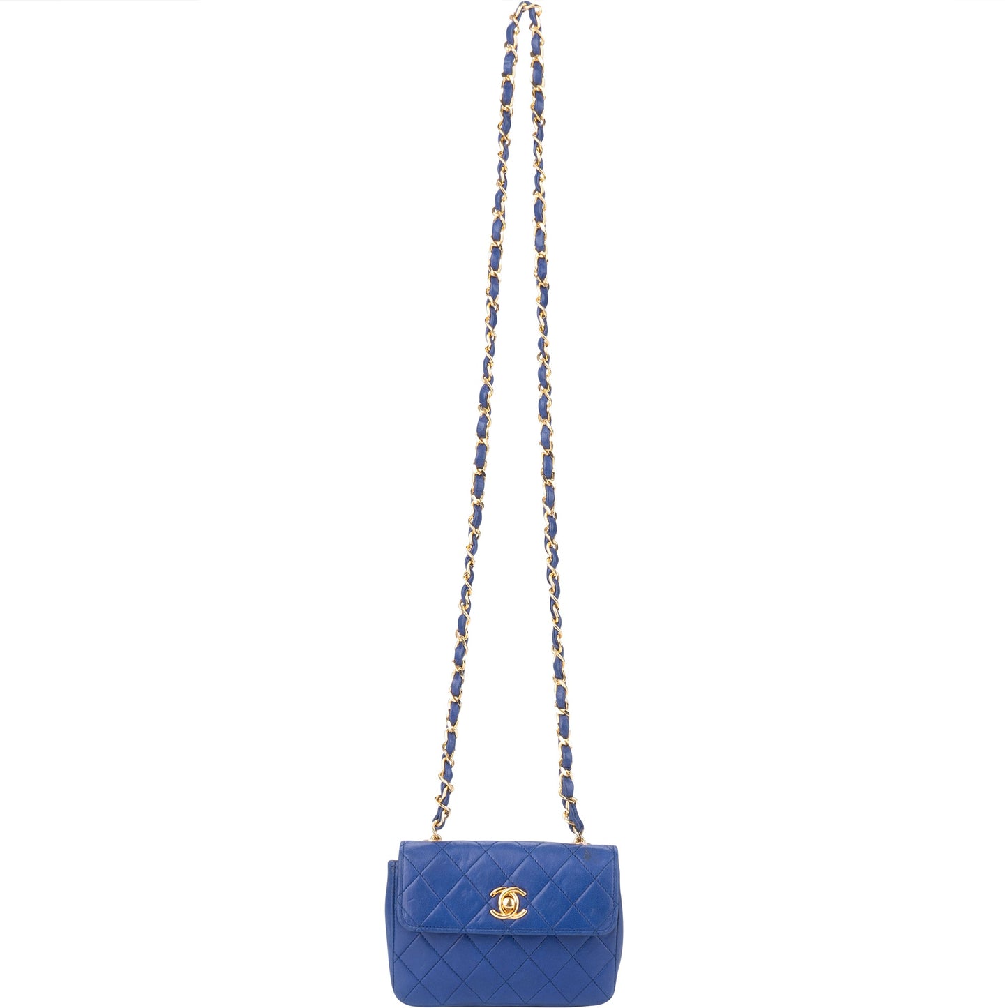 Chanel Quilted Lambskin 24K Gold Mini Single Flap Crossbody Bag