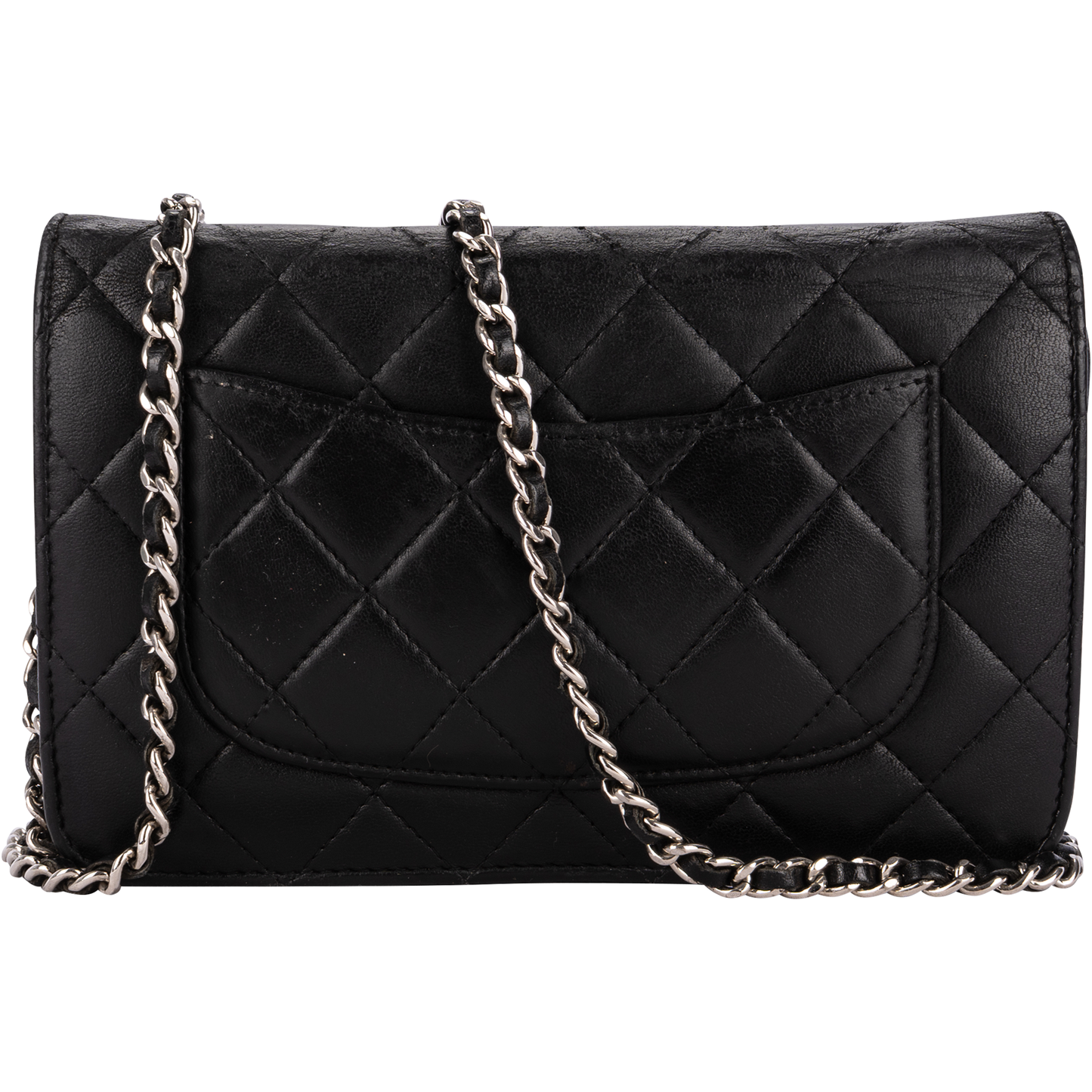 Chanel – Gesteppte Umhängetasche aus Lammleder mit Kette