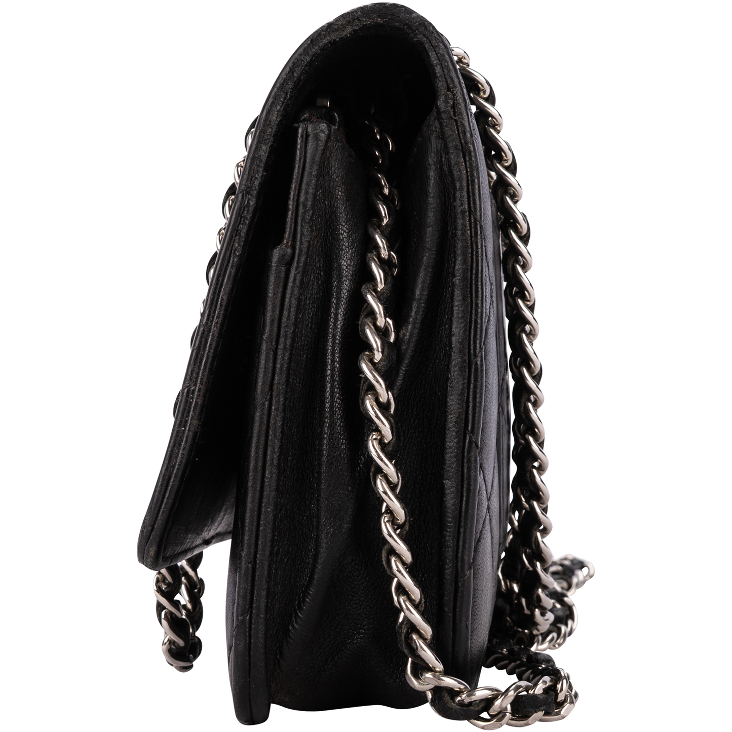 Chanel – Gesteppte Umhängetasche aus Lammleder mit Kette