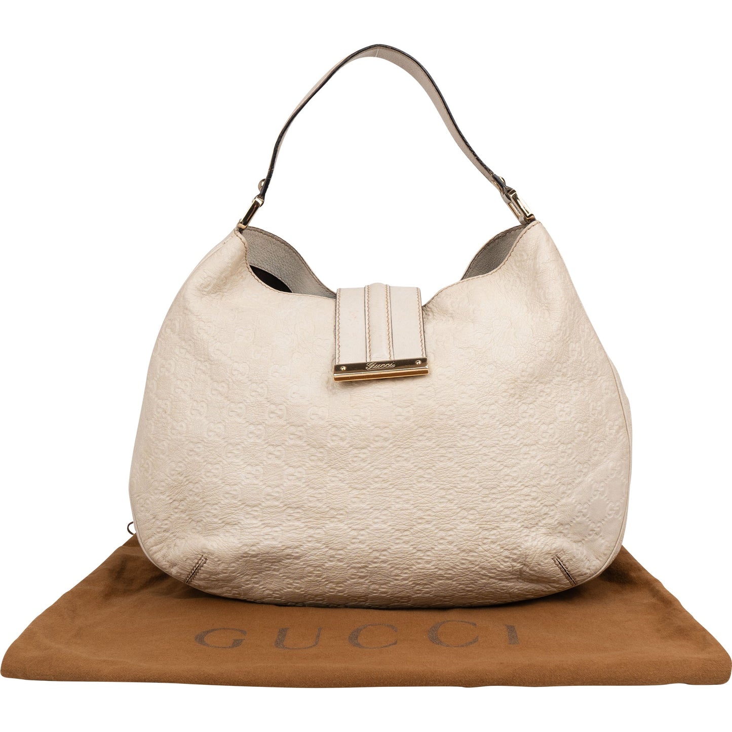 Gucci Leather GG Monogram Guccissima Handbag