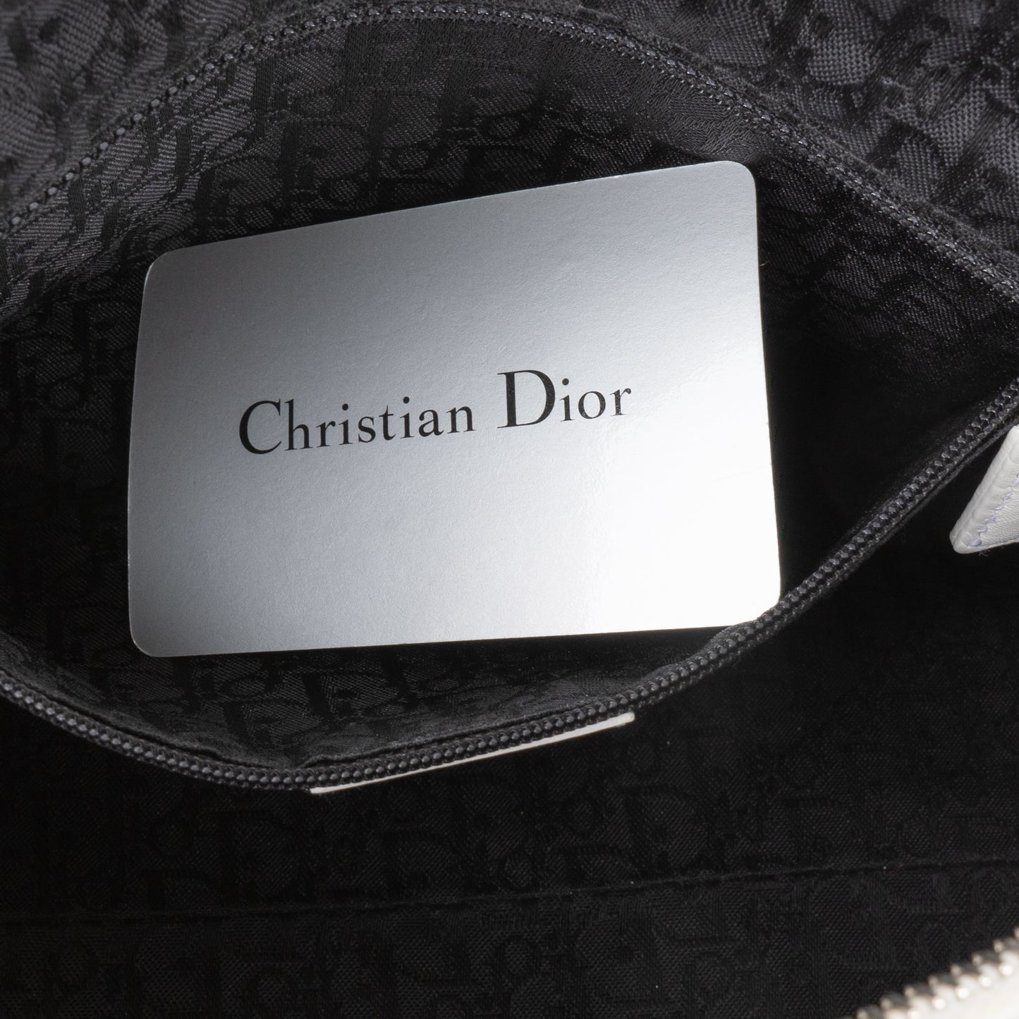 Christian Dior White Boston Leather Shoulder Bag