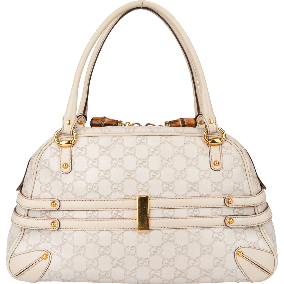 Gucci GG Leather Monogram Horsebit Handbag